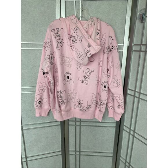 Disney Mickey Mouse Hoodie Sweatshirt Women Sz L Pink Full Zip Fleece NWT - Picture 9 of 9